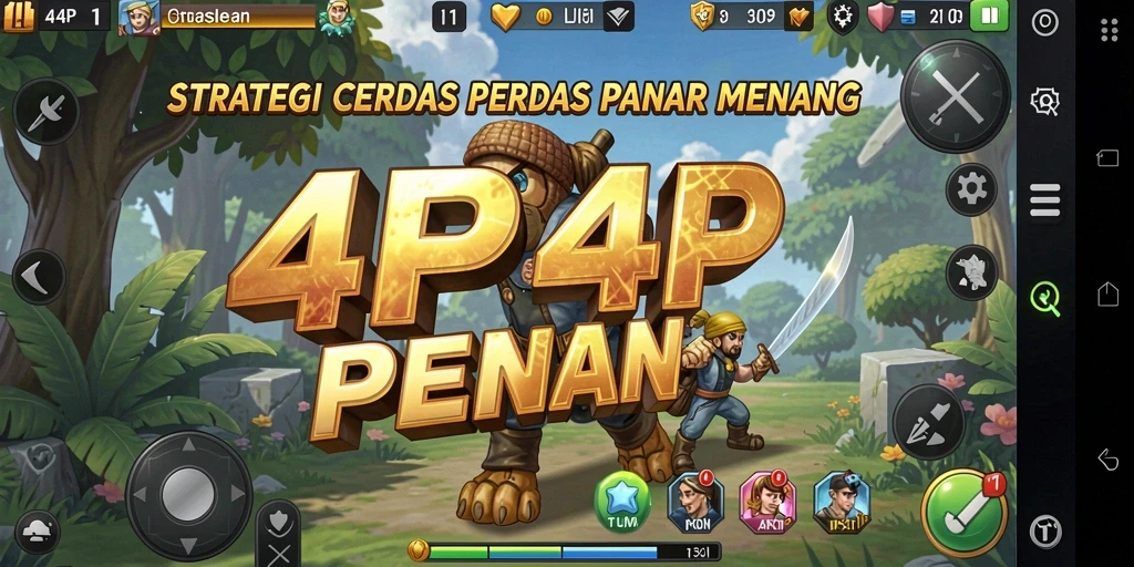 Tampilan gameplay menarik di 4P4P menunjukkan strategi yang kompleks.