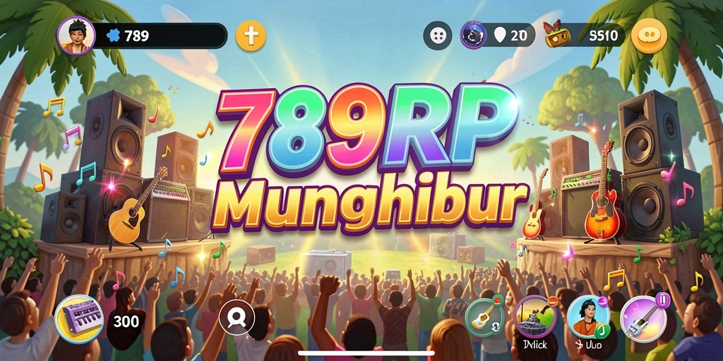 Tampilan gameplay seru dalam aplikasi musik 789RP.