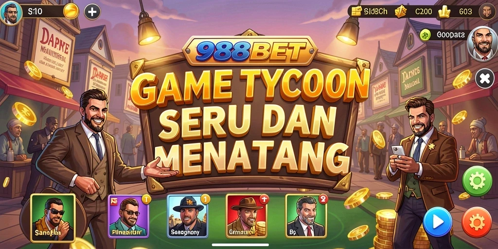 Tampilan gameplay 988BET yang menyanjung keahlian pengelolaan bisnis.