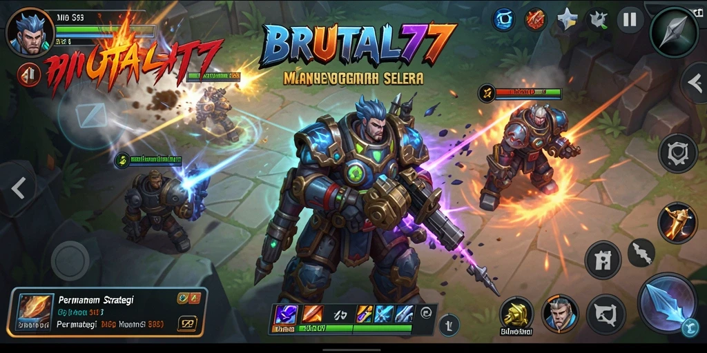 Gameplay seru dan strategis di BRUTAL77.