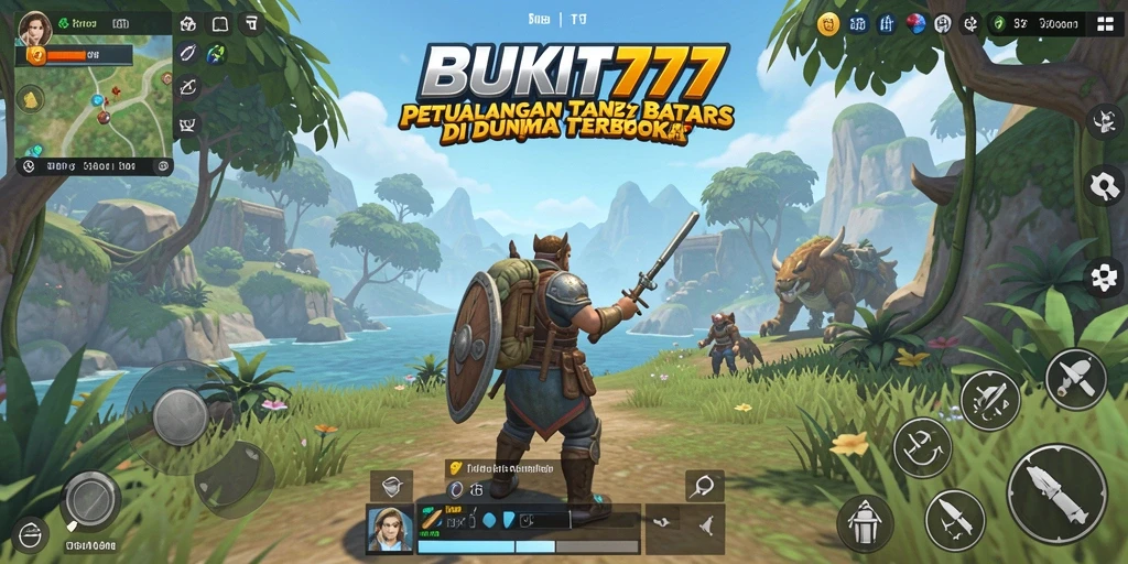 Tampilan gameplay BUKIT777 dengan dunia terbuka yang luas dan menakjubkan.
