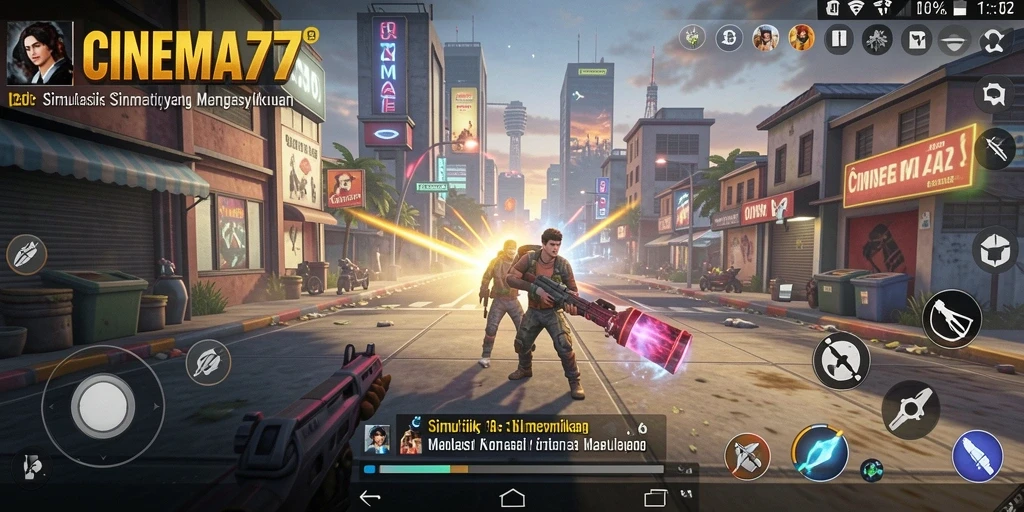 Tampilan gameplay menarik dunia sinematik di CINEMA77.