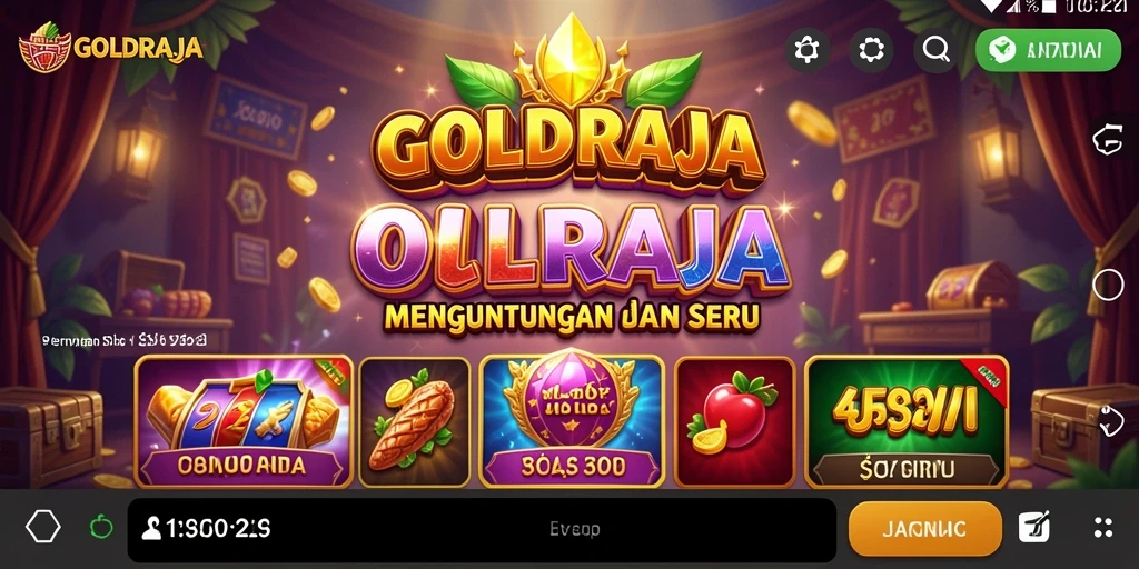 Tangkapan layar utama GOLDRAJA menampilkan gameplay yang memukau dan seru.