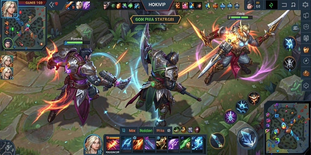 Tampilan gameplay HOKIVIP yang menegangkan di arena pertempuran.