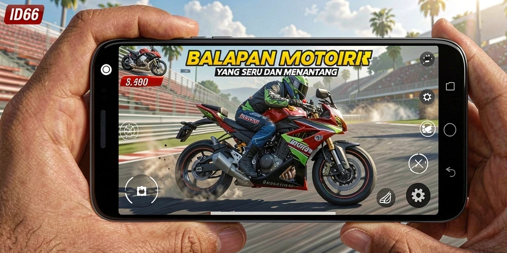 Gameplay seru dari ID66 yang penuh tantangan balapan motor.