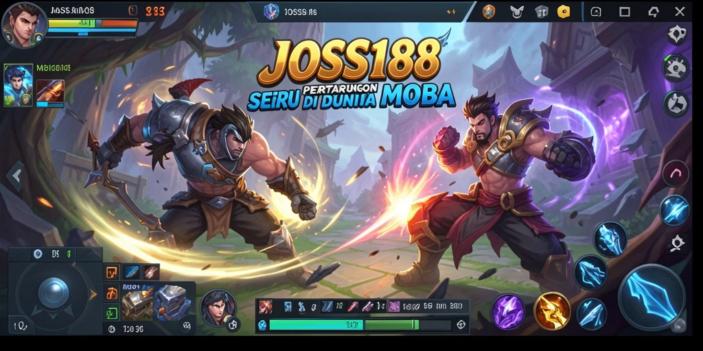 Screenshot gameplay JOSS188 menampilkan pertarungan seru antarkerakter.