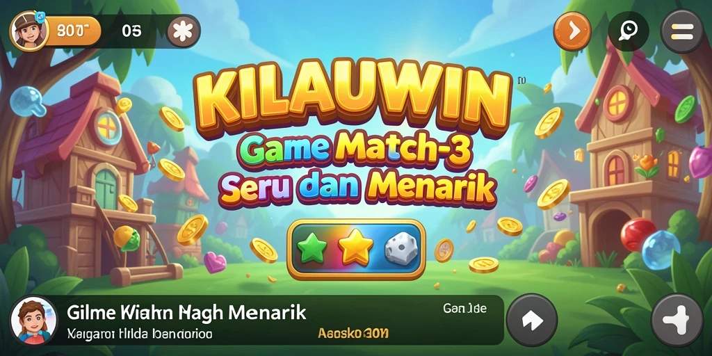 Tampilan gameplay KILAUWIN yang menarik saat mencocokkan permata.