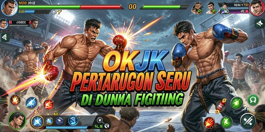 Gameplay seru OKJK dengan karakter Fighting yang menantang.