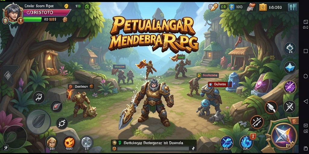 Screenshot menampilkan karakter bertarung di dunia ORISTOTO yang menakjubkan.