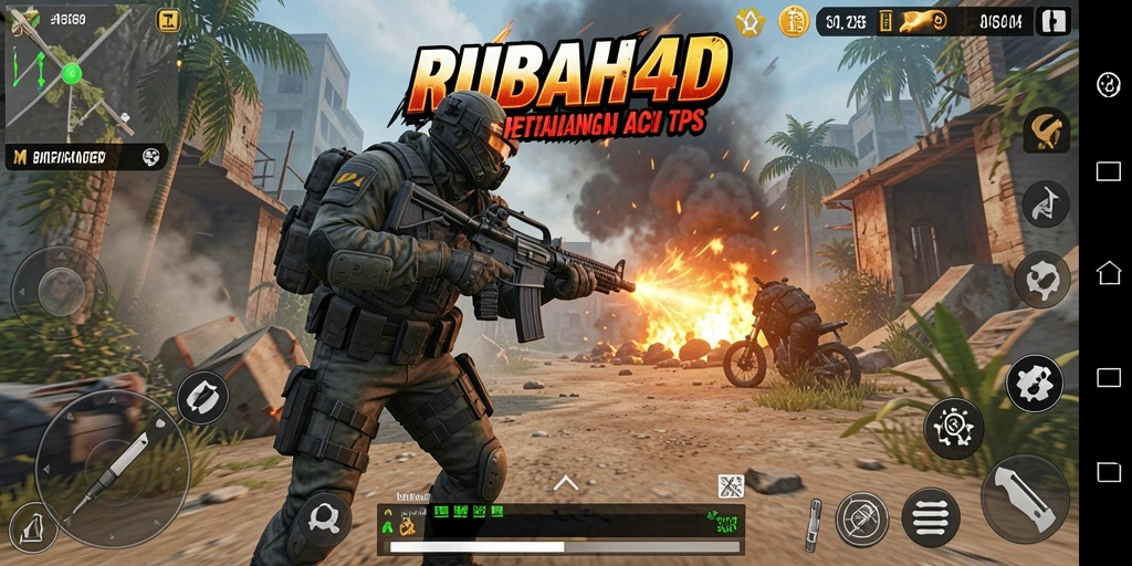 Tampilan aksion mendebarkan dalam game TPS RUBAH4D