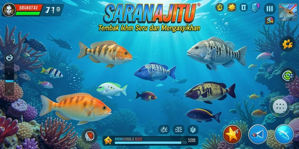 Tampilan gameplay Tembak Ikan yang seru dan interaktif.