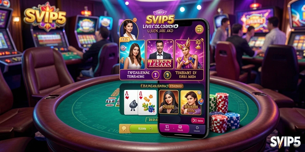 Gameplay Live Casino yang mendebarkan di SVIP5 dengan dealer langsung.