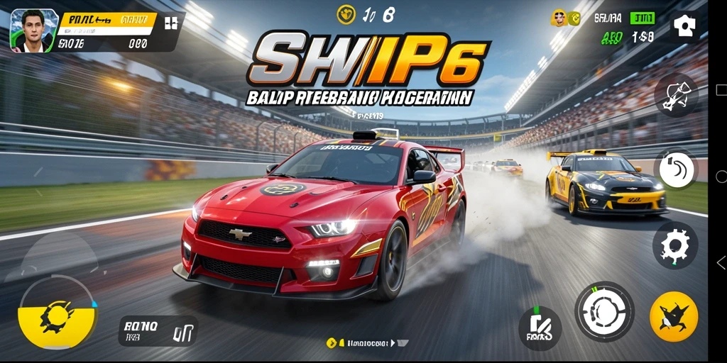 Screenshot gameplay <strong>SVIP6</strong> menampilkan kecepatan tinggi di trek balap.