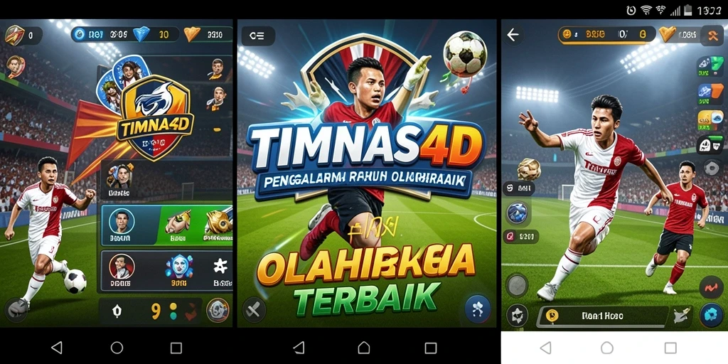 Tampilan screen utama TIMNAS4D dengan berbagai opsi taruhan olahraga.