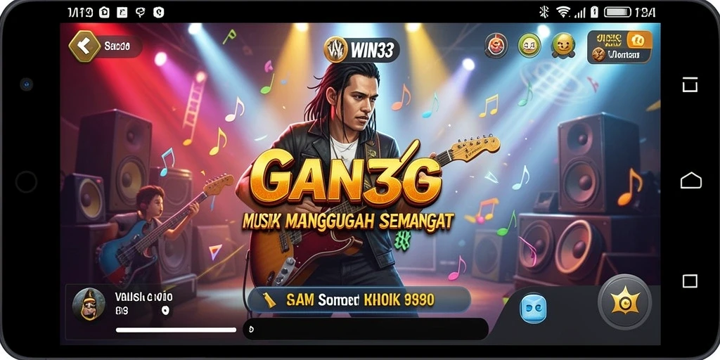 Tampilan gameplay <strong>WIN33</strong> dengan pemain menikmati musik interaktif dan seru.