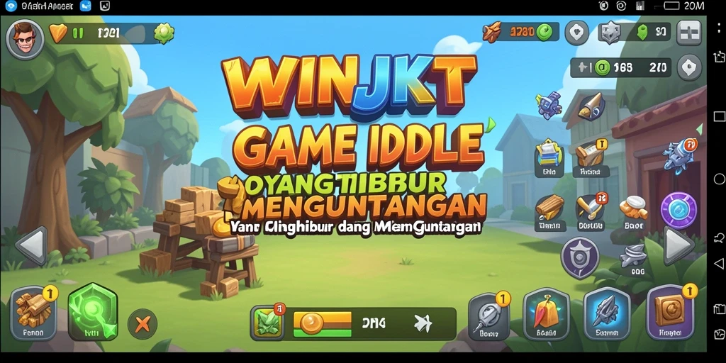 Tampilan gameplay WINJKT yang memikat saat mengumpulkan sumber daya.