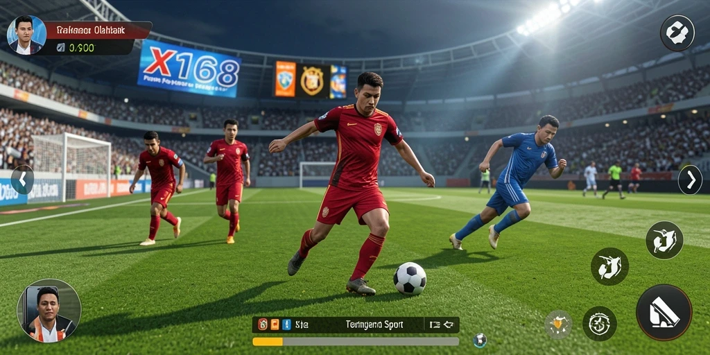 Tampilan gameplay X168 yang dinamis dan menarik.